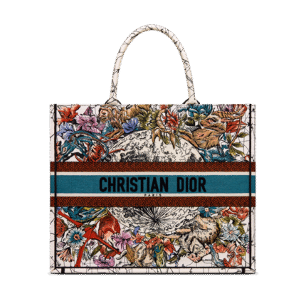 DIOR / LARGE DIOR BOOK TOTE Latte Multicolor Dior Zodiac Embroidery (42 x 35 x 18.5 cm)  M1286ZRHP_M941